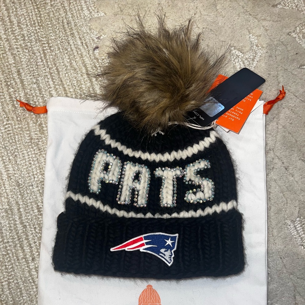 NWT RARE STIK Rhinestone NFL Patriots Beanie — Sh*t That I Knit